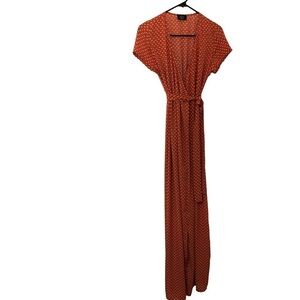 Vici valley of the moon maxi wrap dress resort orange size small